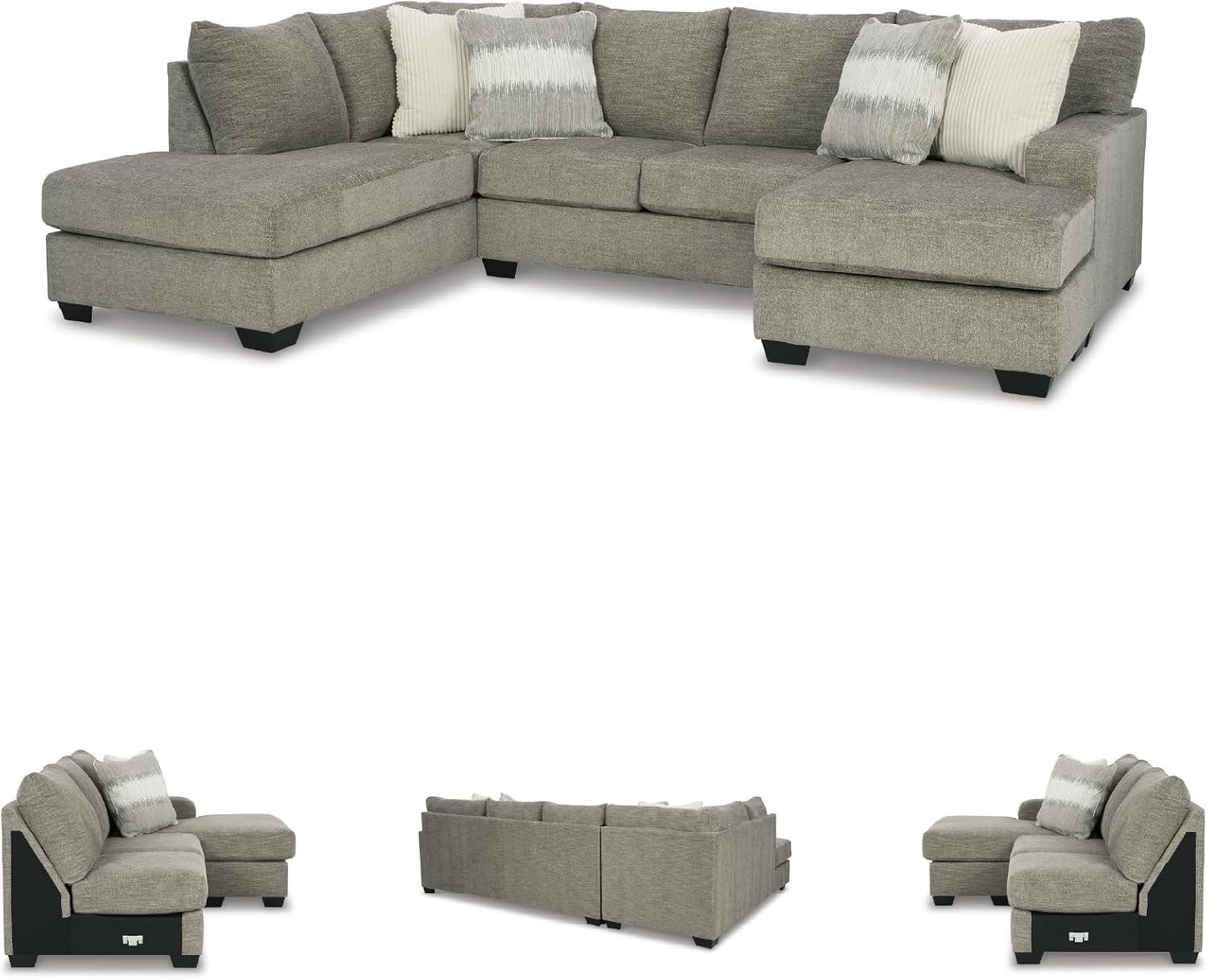 imageSignature Design by Ashley Creswell Transitional Round Upholstered Oversized Swivel Accent Chair GrayGrayish