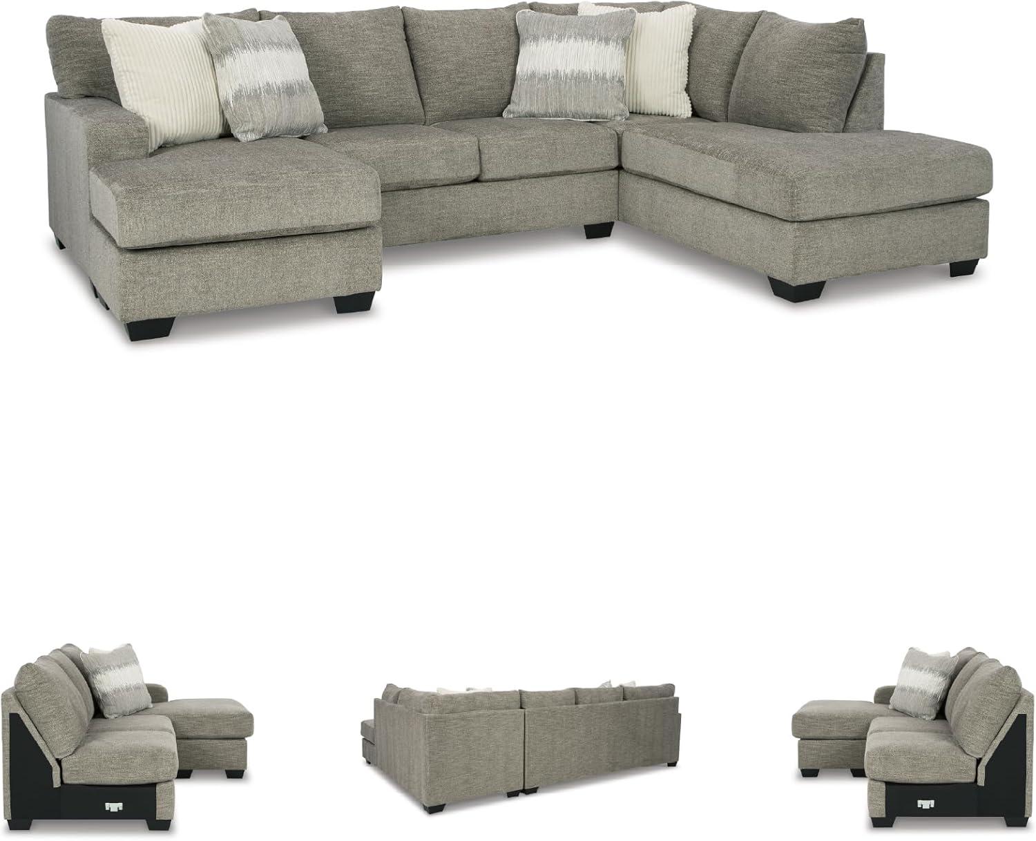 imageSignature Design by Ashley Creswell Transitional Round Upholstered Oversized Swivel Accent Chair GrayGrayish
