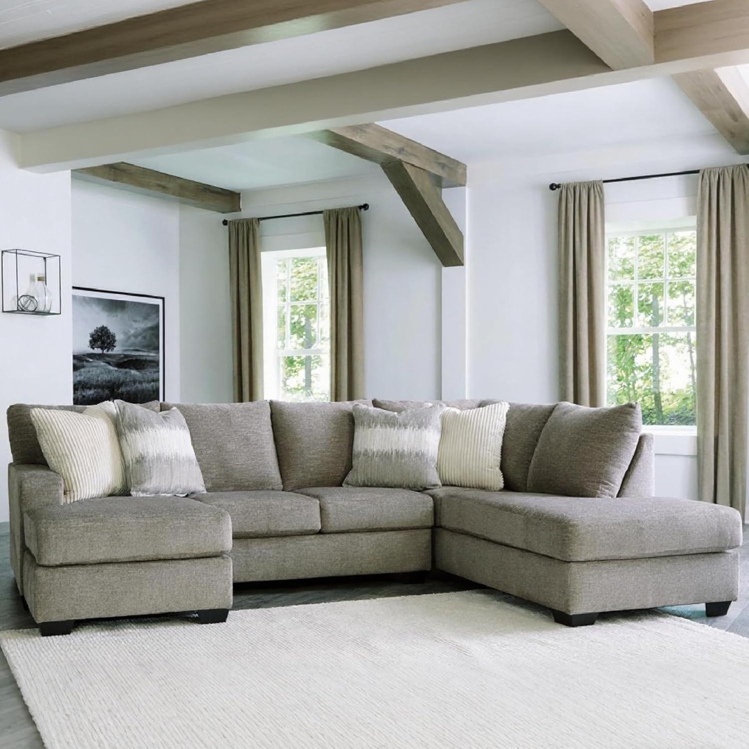 imageSignature Design by Ashley Creswell Transitional Round Upholstered Oversized Swivel Accent Chair GrayGrayish