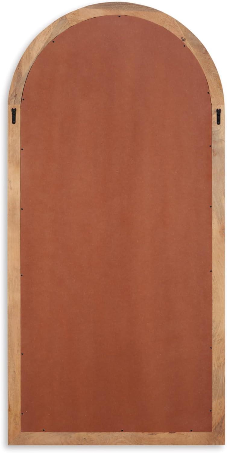 imageSignature Design by Ashley Dairville Casual Arched Full Length Wood Floor Mirror Light Brown