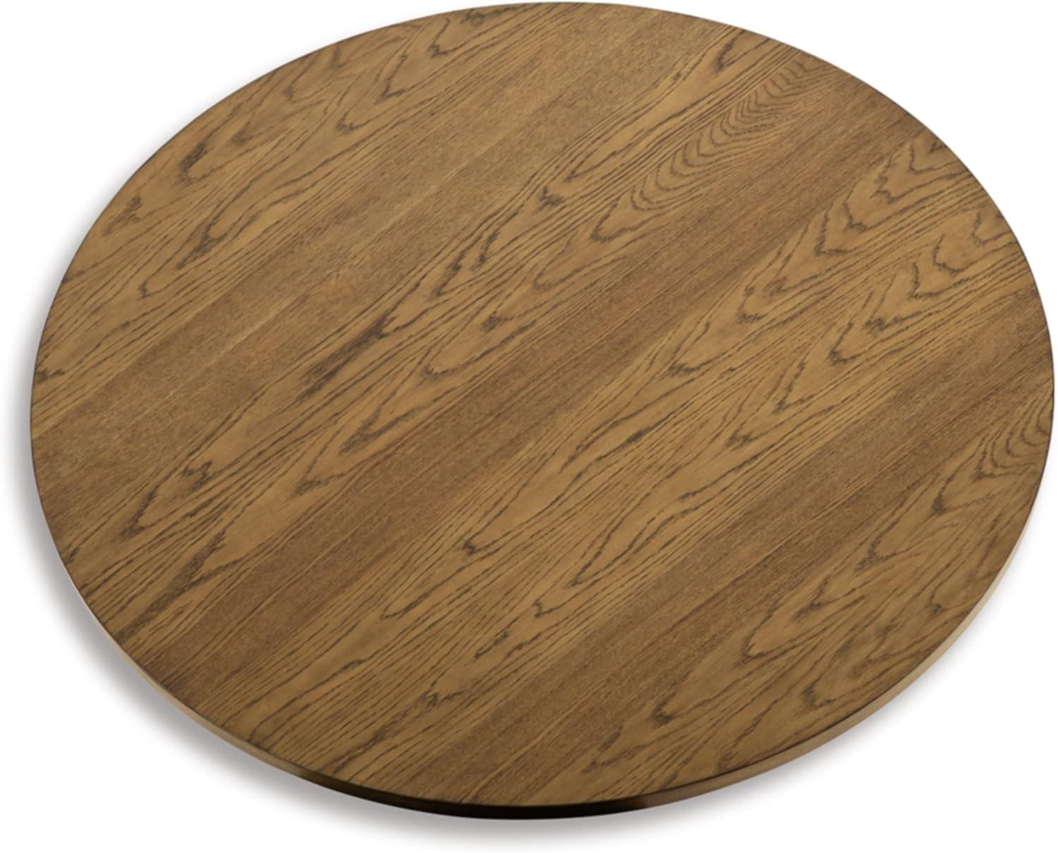 imageSignature Design by Ashley Dakmore Contemporary Dining Table with Geometric Base Light Brown