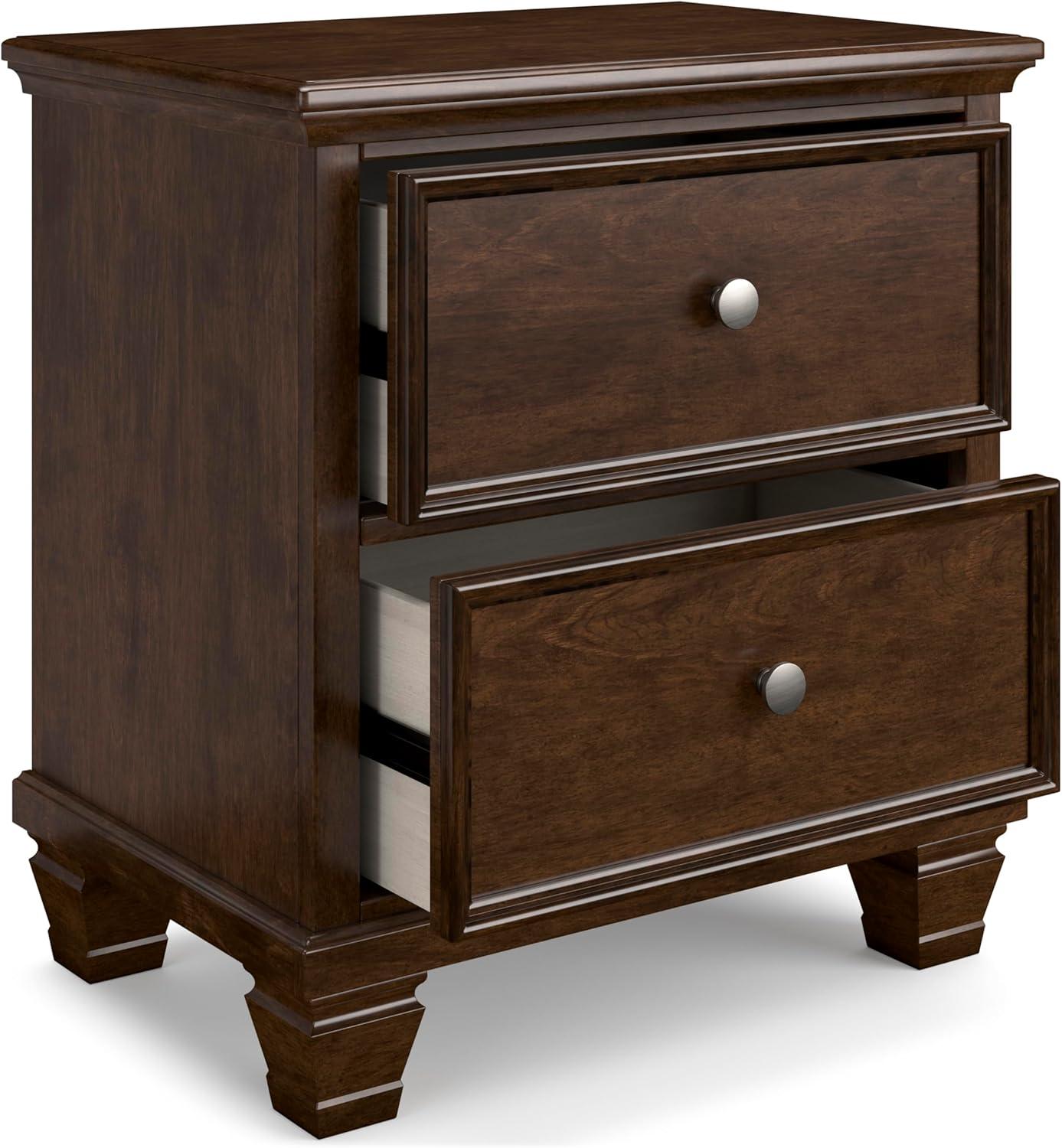 imageSignature Design by Ashley Danabrin Classic 2 Drawer Nightstand for Bedroom 2663quot Tall Dark BrownDark Brown
