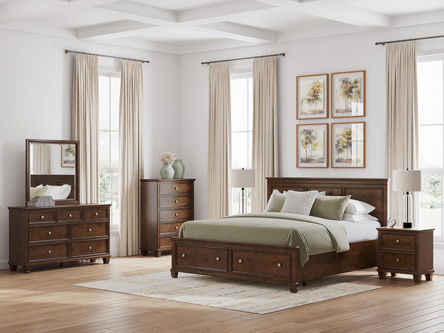 imageSignature Design by Ashley Danabrin Classic 2 Drawer Nightstand for Bedroom 2663quot Tall Dark BrownDark Brown