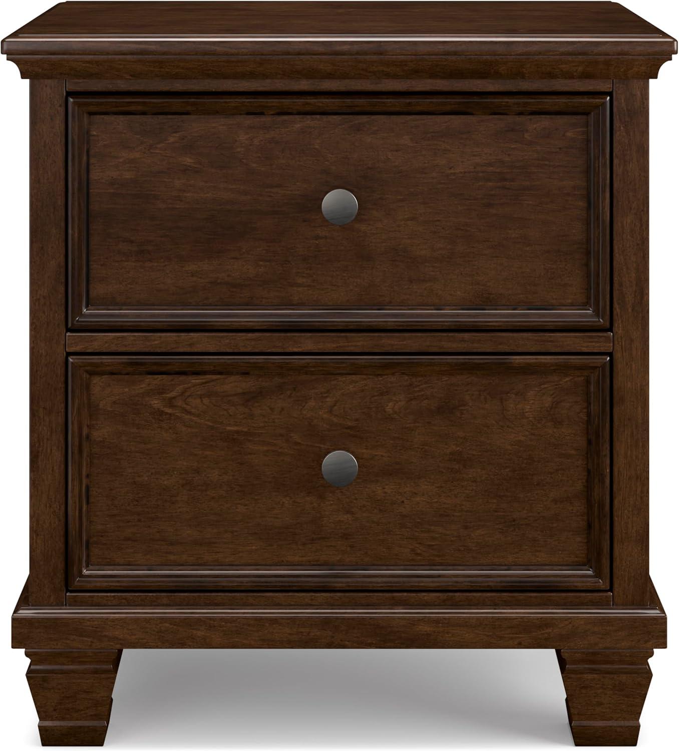 imageSignature Design by Ashley Danabrin Classic 2 Drawer Nightstand for Bedroom 2663quot Tall Dark BrownDark Brown