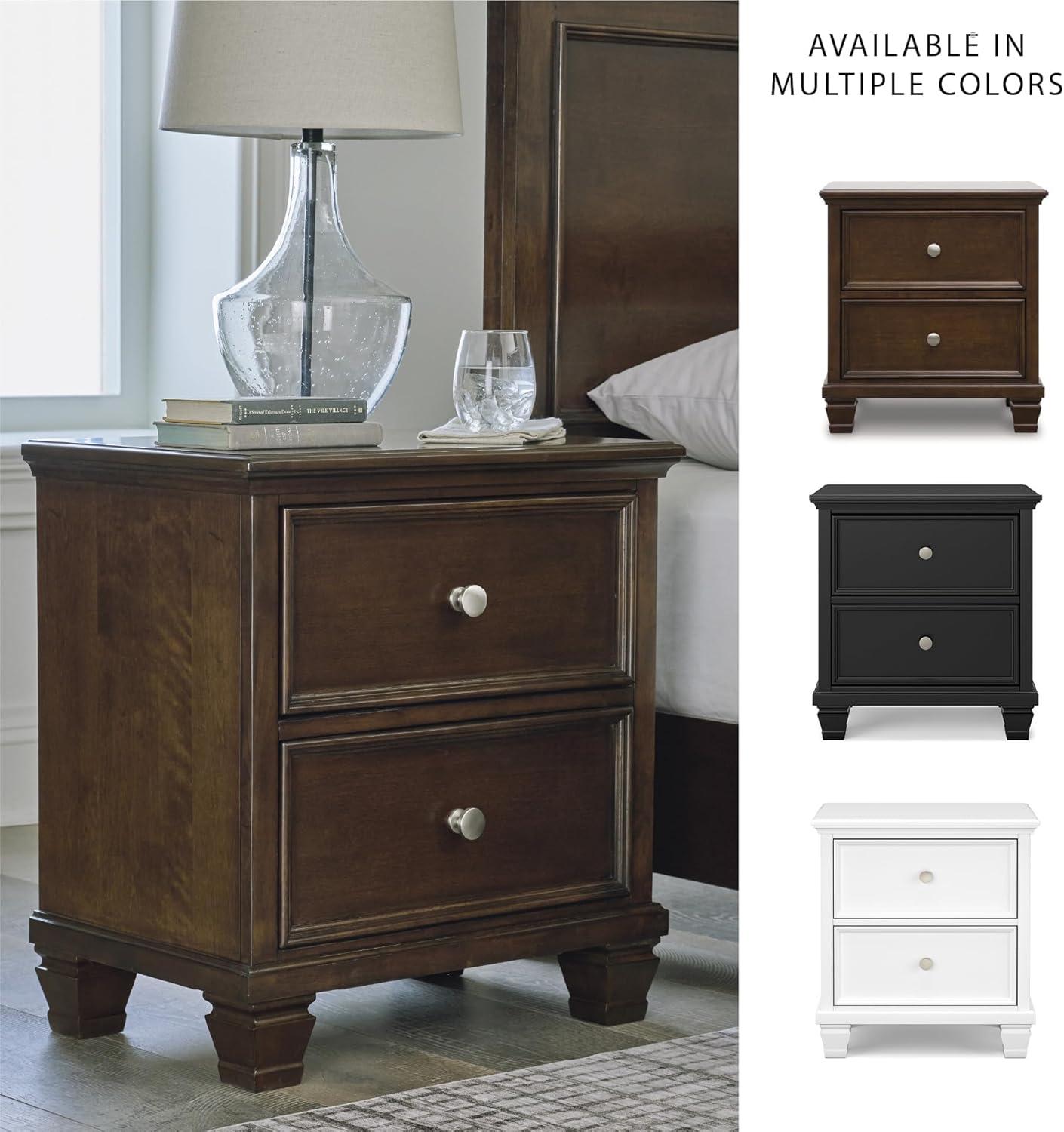 imageSignature Design by Ashley Danabrin Classic 2 Drawer Nightstand for Bedroom 2663quot Tall Dark BrownDark Brown