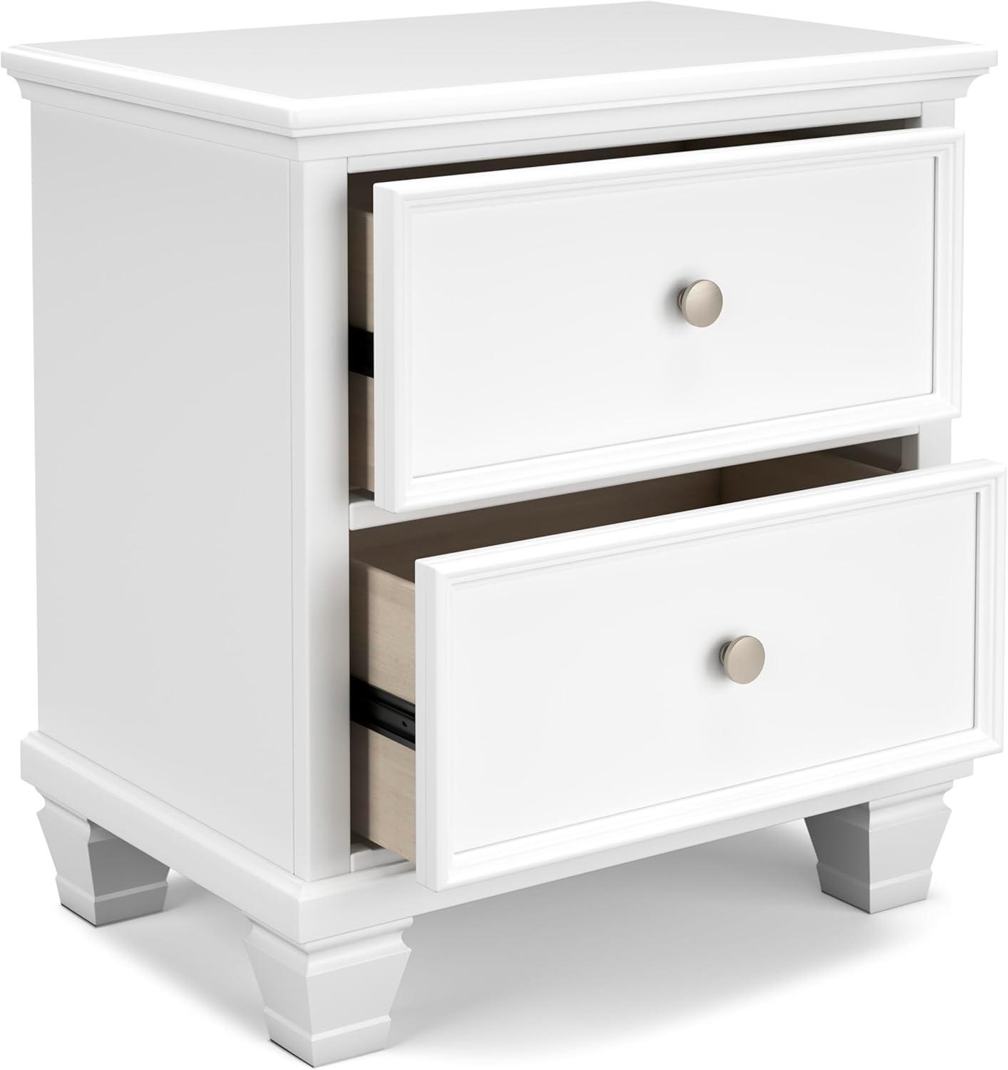 imageSignature Design by Ashley Danabrin Classic 2 Drawer Nightstand for Bedroom 2663quot Tall Dark BrownWhite