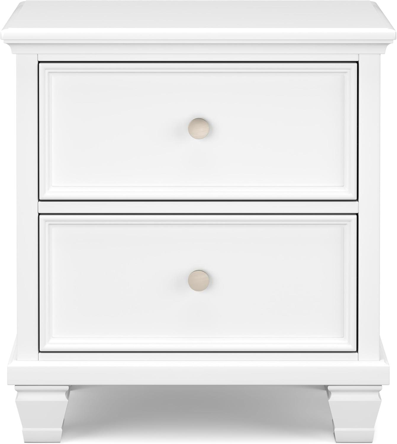imageSignature Design by Ashley Danabrin Classic 2 Drawer Nightstand for Bedroom 2663quot Tall Dark BrownWhite