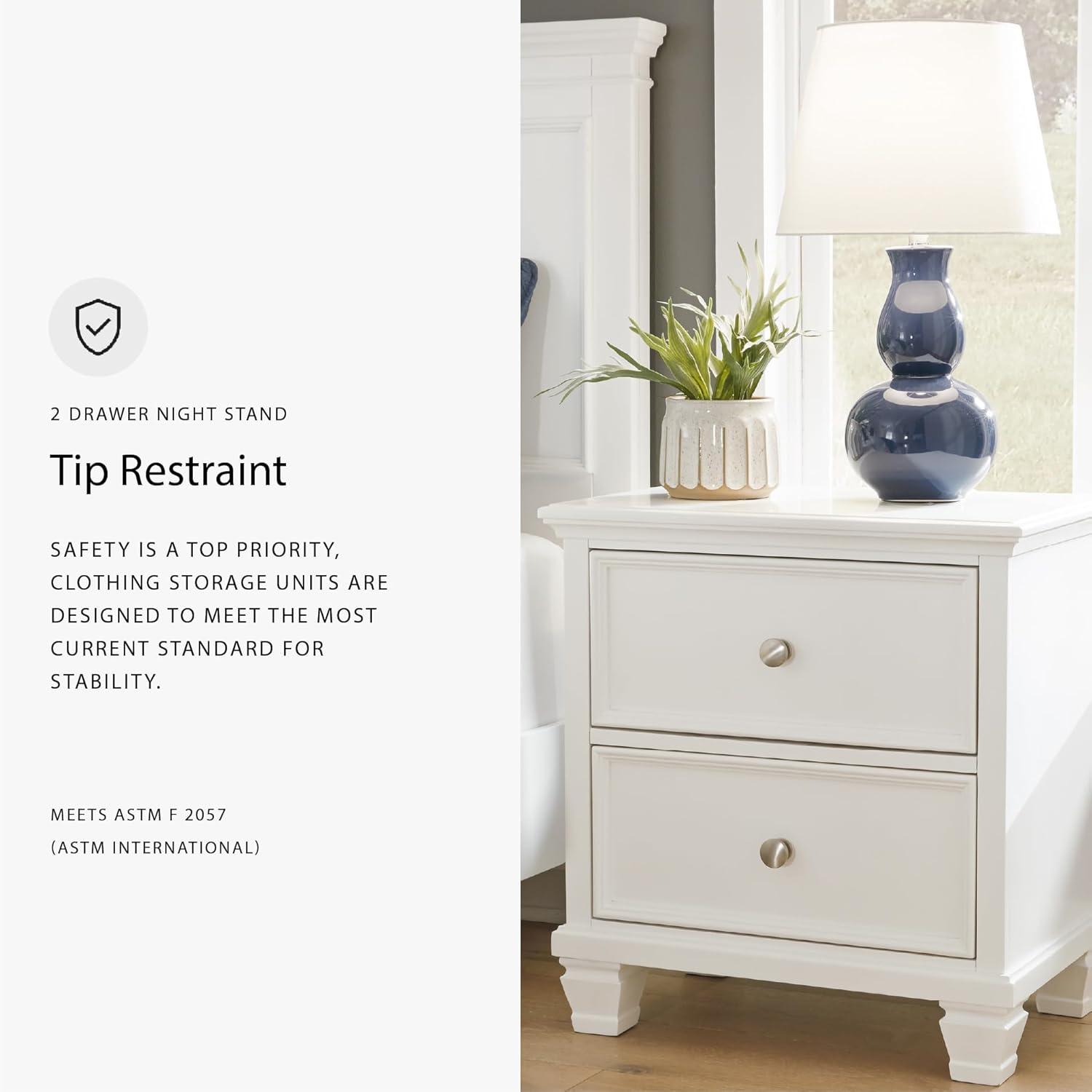 imageSignature Design by Ashley Danabrin Classic 2 Drawer Nightstand for Bedroom 2663quot Tall Dark BrownWhite