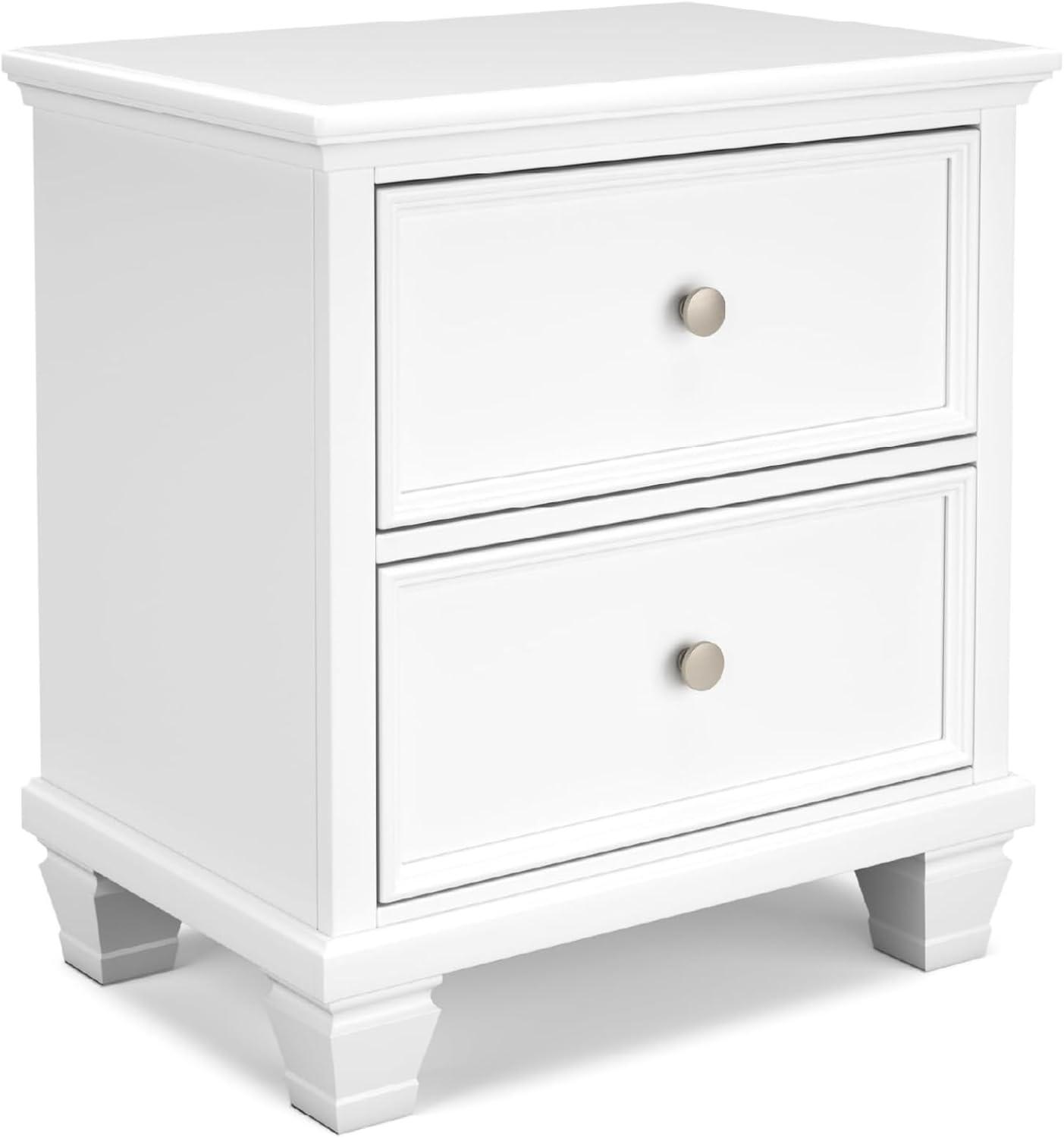 imageSignature Design by Ashley Danabrin Classic 2 Drawer Nightstand for Bedroom 2663quot Tall Dark BrownWhite