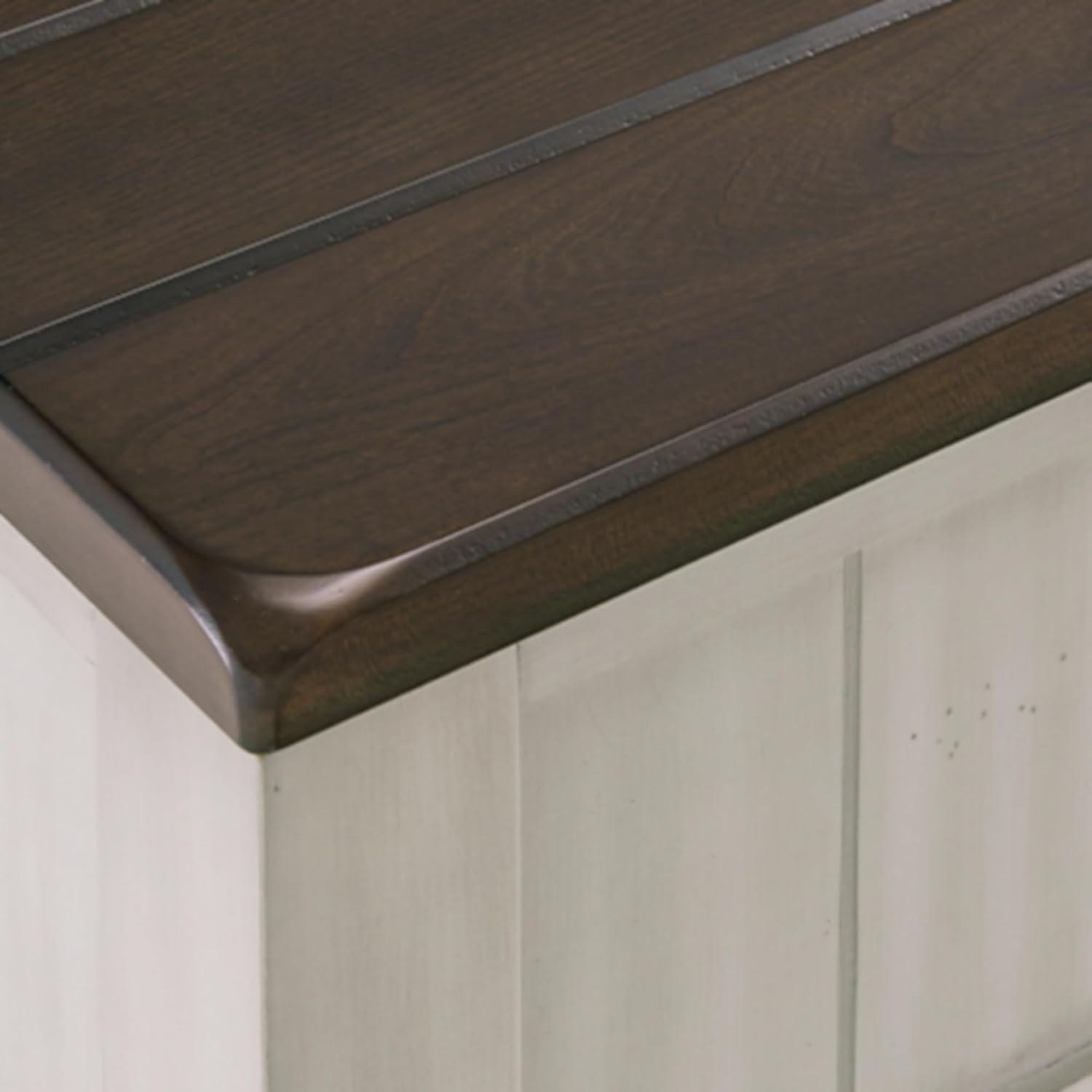imageSignature Design by Ashley Darborn Farmhouse Chairside End Table with 3 Drawers Power Supply and USB Ports Light Gray ampamp Dark Brown