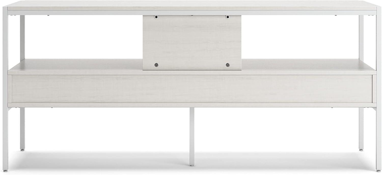 imageSignature Design by Ashley Deznee Modern Large TV Stand for TVs up to 69quot with 1 Shelf and 2 Drawers White