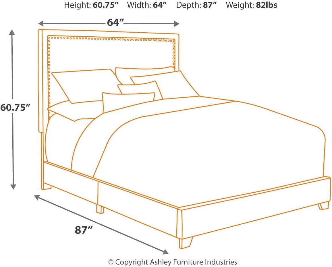 imageSignature Design by Ashley Dolante Contemporary Faux Leather Upholstered Platform Bed Queen BrownBrown