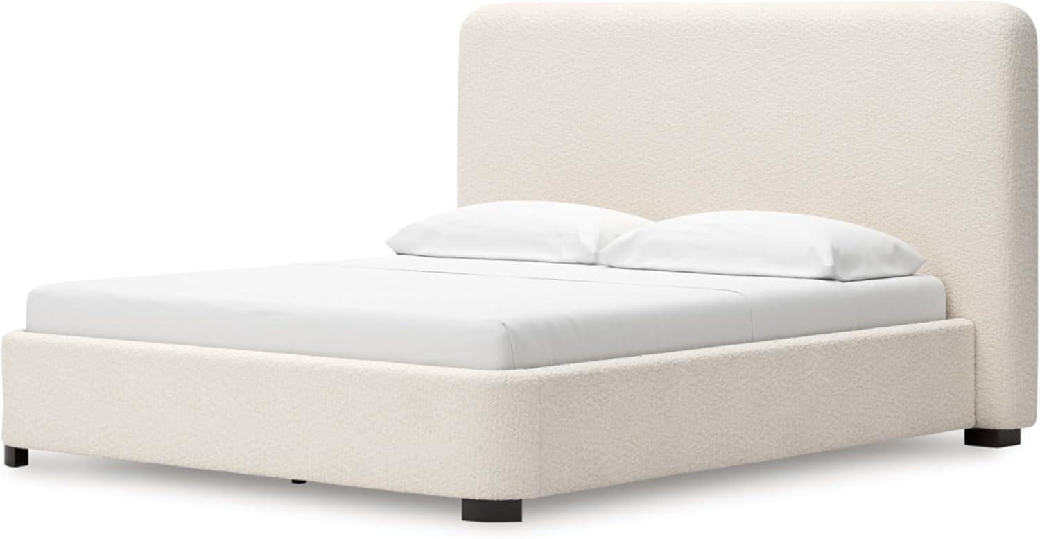 imageSignature Design by Ashley Dolante Modern Farmhouse ButtonTufted Upholstered Platform Bed King BeigeBeige