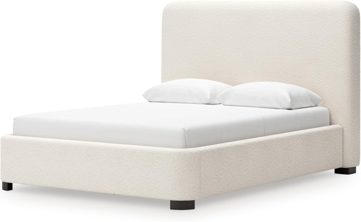 imageSignature Design by Ashley Dolante Modern Farmhouse ButtonTufted Upholstered Platform Bed King BeigeBeige