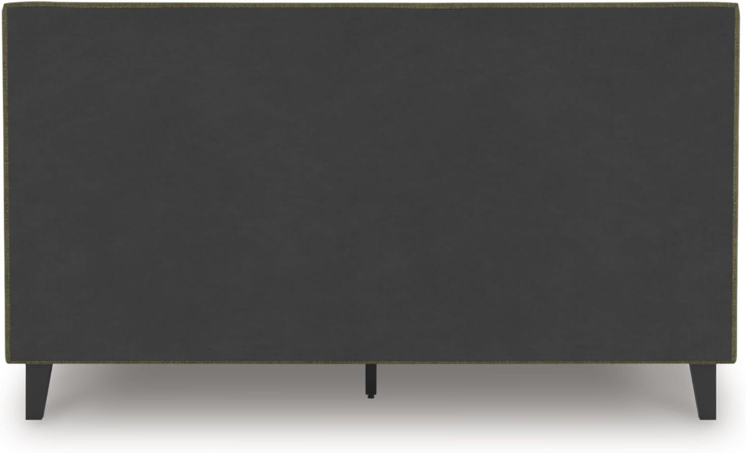 imageSignature Design by Ashley Dolante Modern Farmhouse ButtonTufted Upholstered Platform Bed King BeigeSage Green