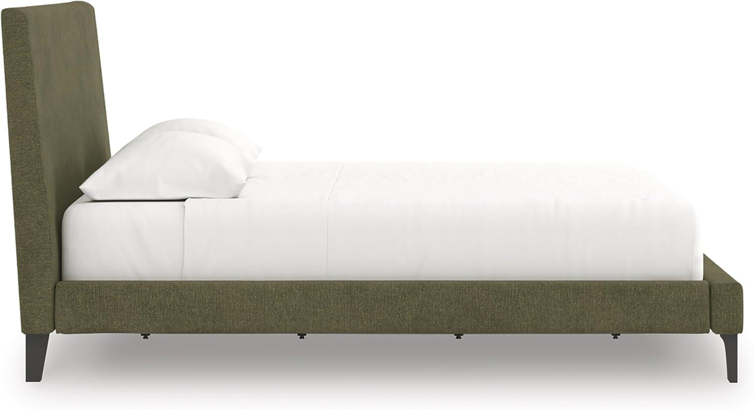 imageSignature Design by Ashley Dolante Modern Farmhouse ButtonTufted Upholstered Platform Bed King BeigeSage Green