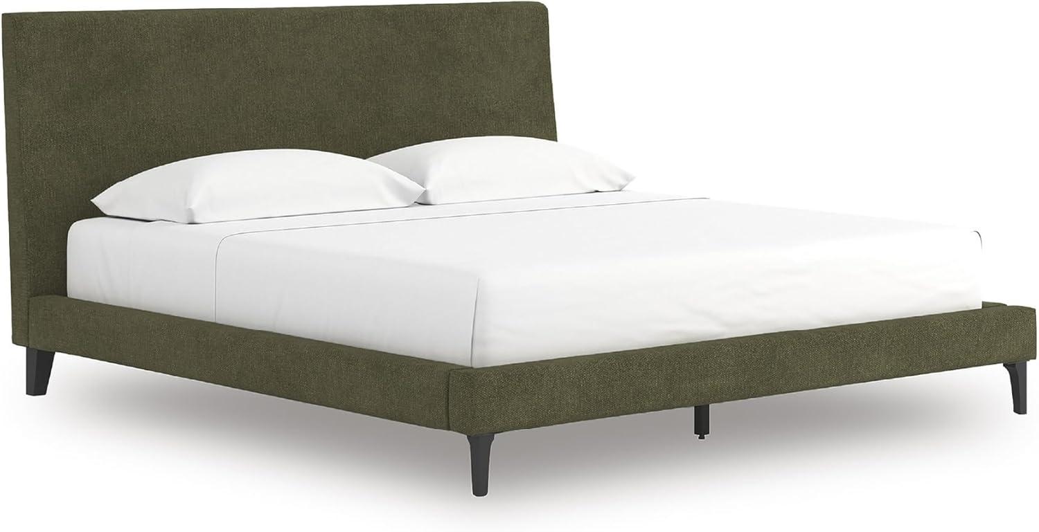 imageSignature Design by Ashley Dolante Modern Farmhouse ButtonTufted Upholstered Platform Bed King BeigeSage Green