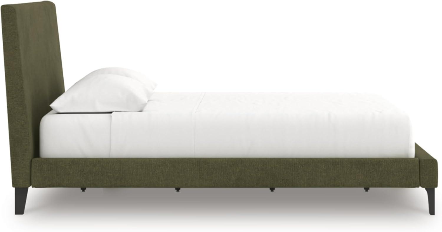 imageSignature Design by Ashley Dolante Modern Farmhouse ButtonTufted Upholstered Platform Bed King BeigeSage Green