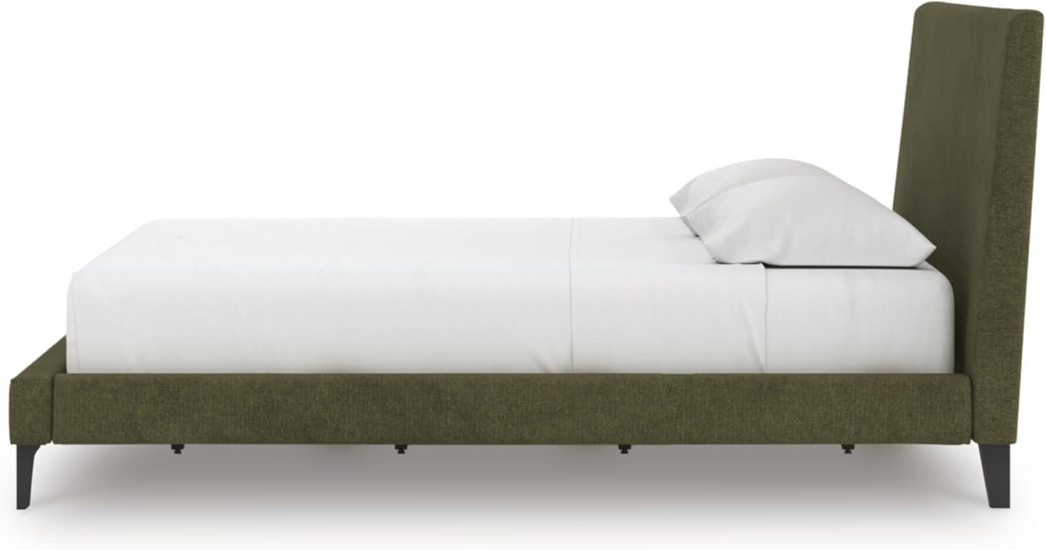 imageSignature Design by Ashley Dolante Modern Farmhouse ButtonTufted Upholstered Platform Bed King BeigeSage Green