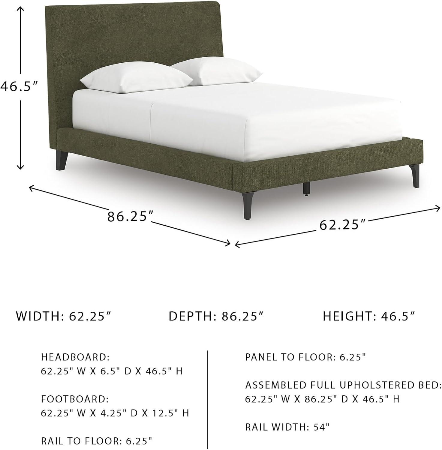 imageSignature Design by Ashley Dolante Modern Farmhouse ButtonTufted Upholstered Platform Bed King BeigeSage Green