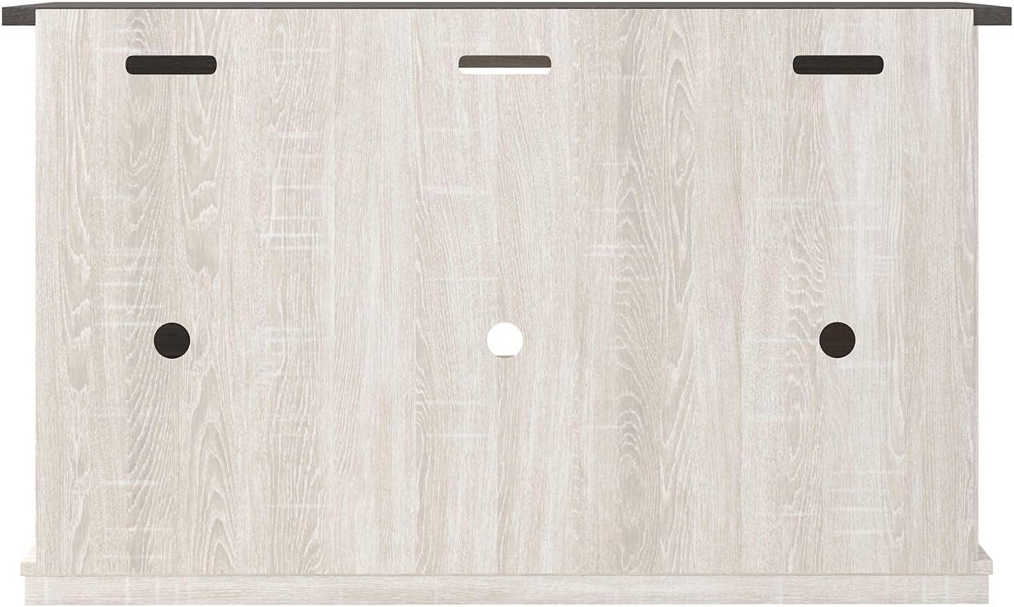 imageSignature Design by Ashley Dorrinson Farmhouse TV Stand Fits TVs up to 50quot with Sliding Barn Doors and Storage Shelves Whitewash ampamp GrayWhitewash