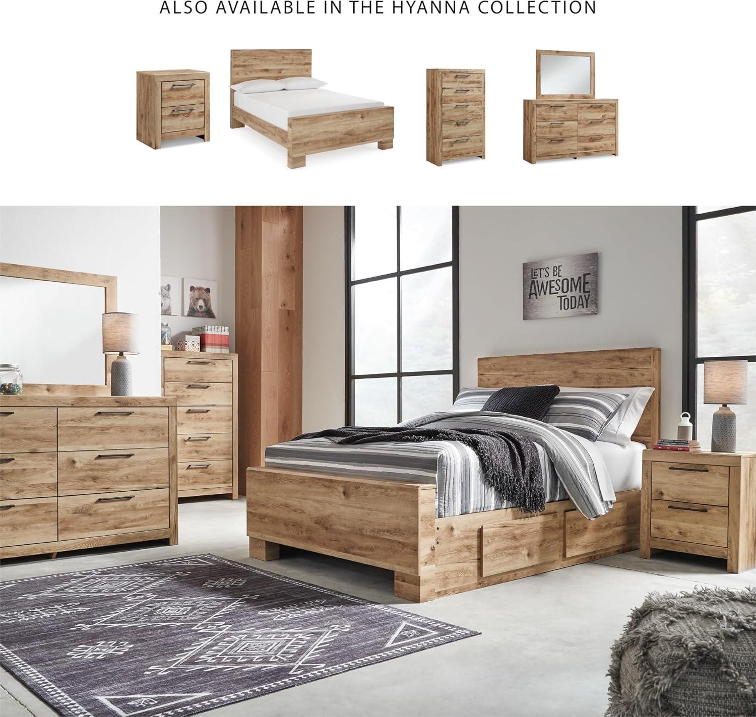 imageSignature Design by Ashley Drystan Rustic Industrial 2 Drawer Nightstand with 2 SlimProfile USB Charging Stations 2437quot Tall Weatherworn BrownLight Brown