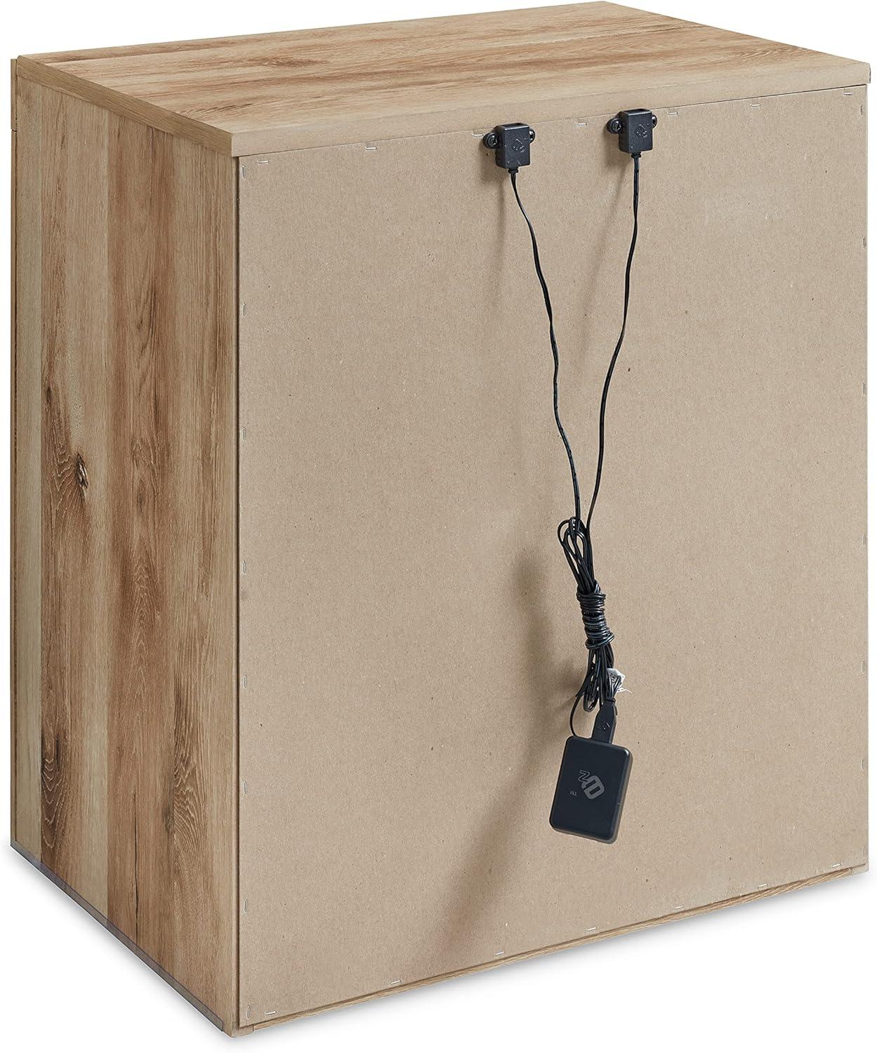 imageSignature Design by Ashley Drystan Rustic Industrial 2 Drawer Nightstand with 2 SlimProfile USB Charging Stations 2437quot Tall Weatherworn BrownLight Brown