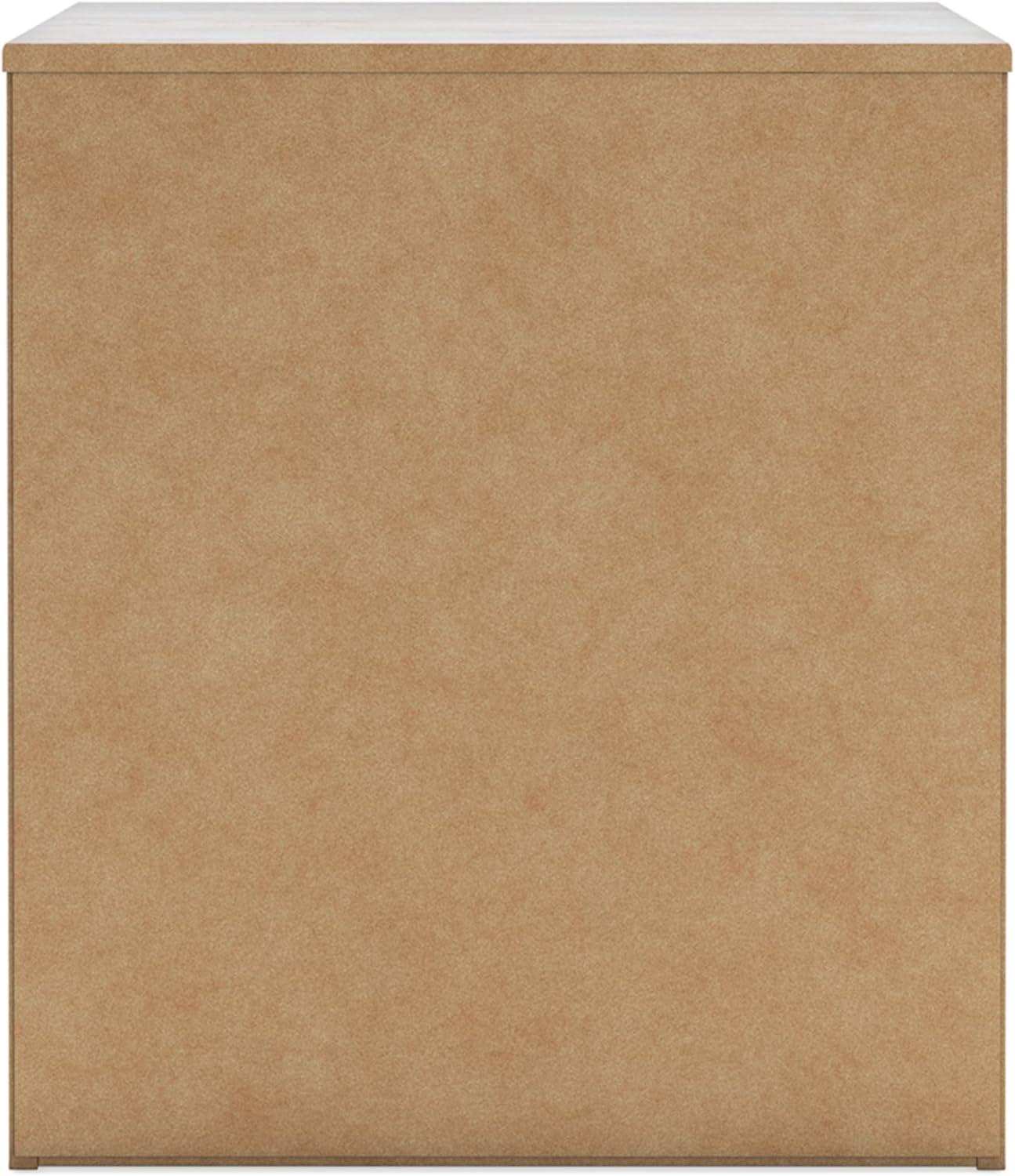 imageSignature Design by Ashley Drystan Rustic Industrial 2 Drawer Nightstand with 2 SlimProfile USB Charging Stations 2437quot Tall Weatherworn BrownWhite Planked