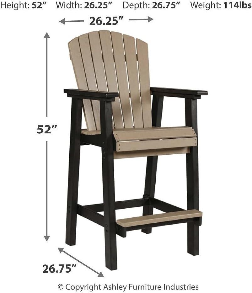 imageSignature Design by Ashley Fairen Trail 30quot HDPE Durable Outdoor Barstool 2 Count Black ampamp Brown
