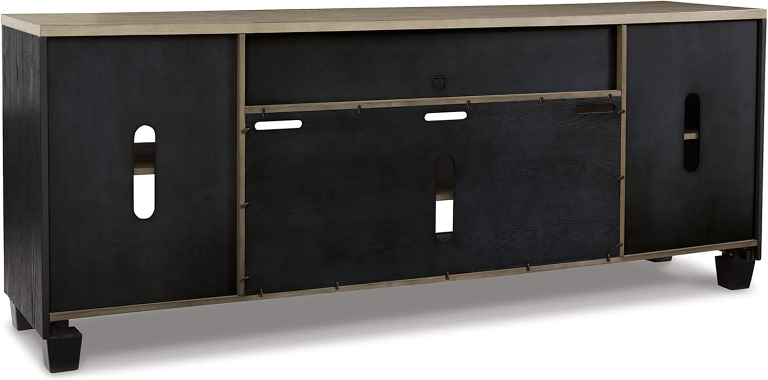 imageSignature Design by Ashley Foyland Contemporary TV Stand with Fireplace Option for TVs up to 83quot Light Brown ampamp BlackBlack