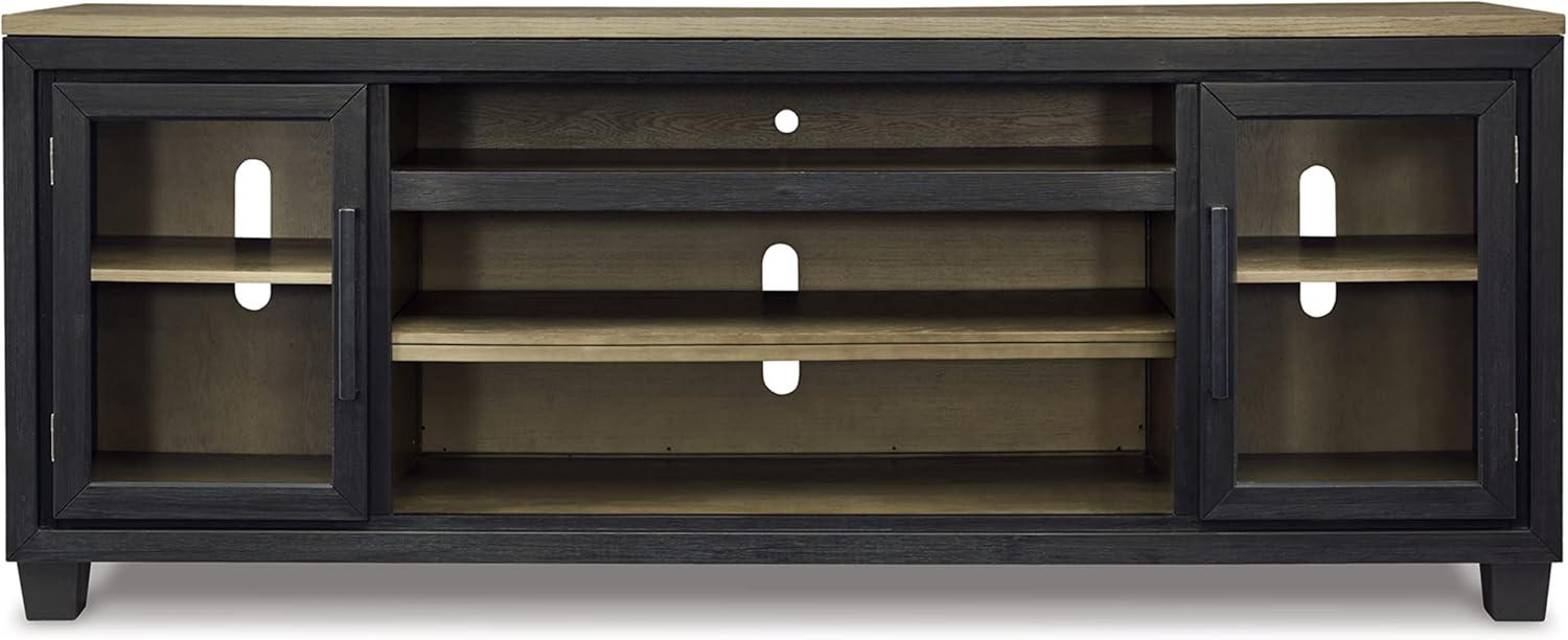 imageSignature Design by Ashley Foyland Contemporary TV Stand with Fireplace Option for TVs up to 83quot Light Brown ampamp BlackBlack