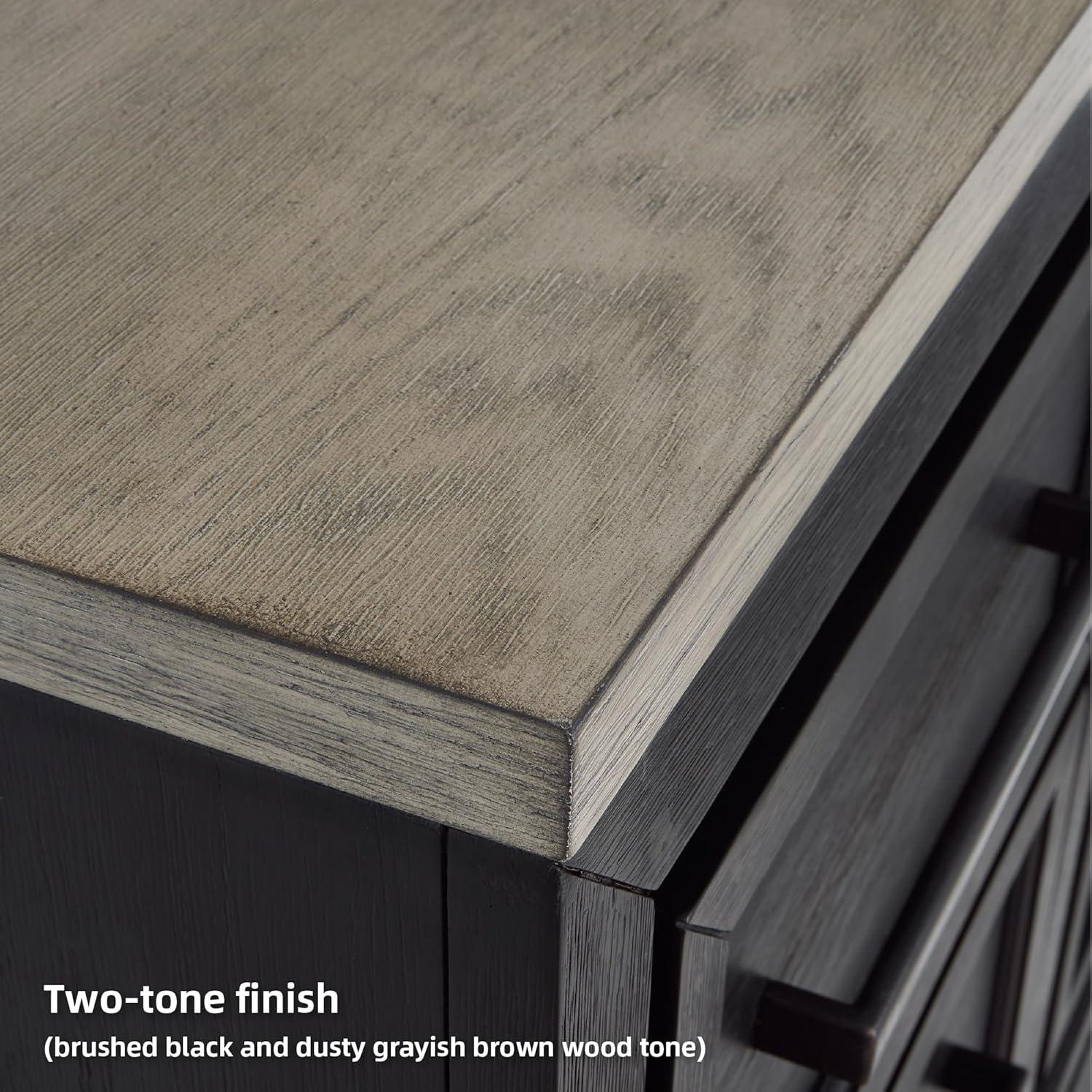 imageSignature Design by Ashley Foyland Modern Nightstand with 2 Drawers and USB Ports 2688quot Tall Dark BrownDark Brown