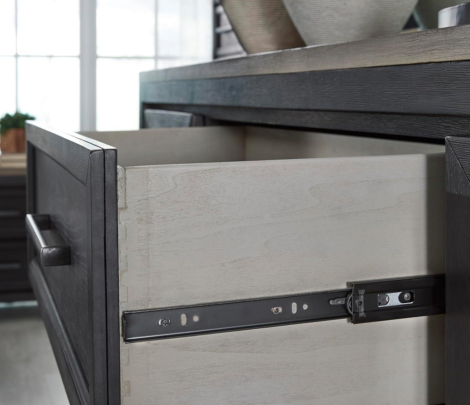 imageSignature Design by Ashley Foyland Modern Nightstand with 2 Drawers and USB Ports 2688quot Tall Dark BrownDark Brown