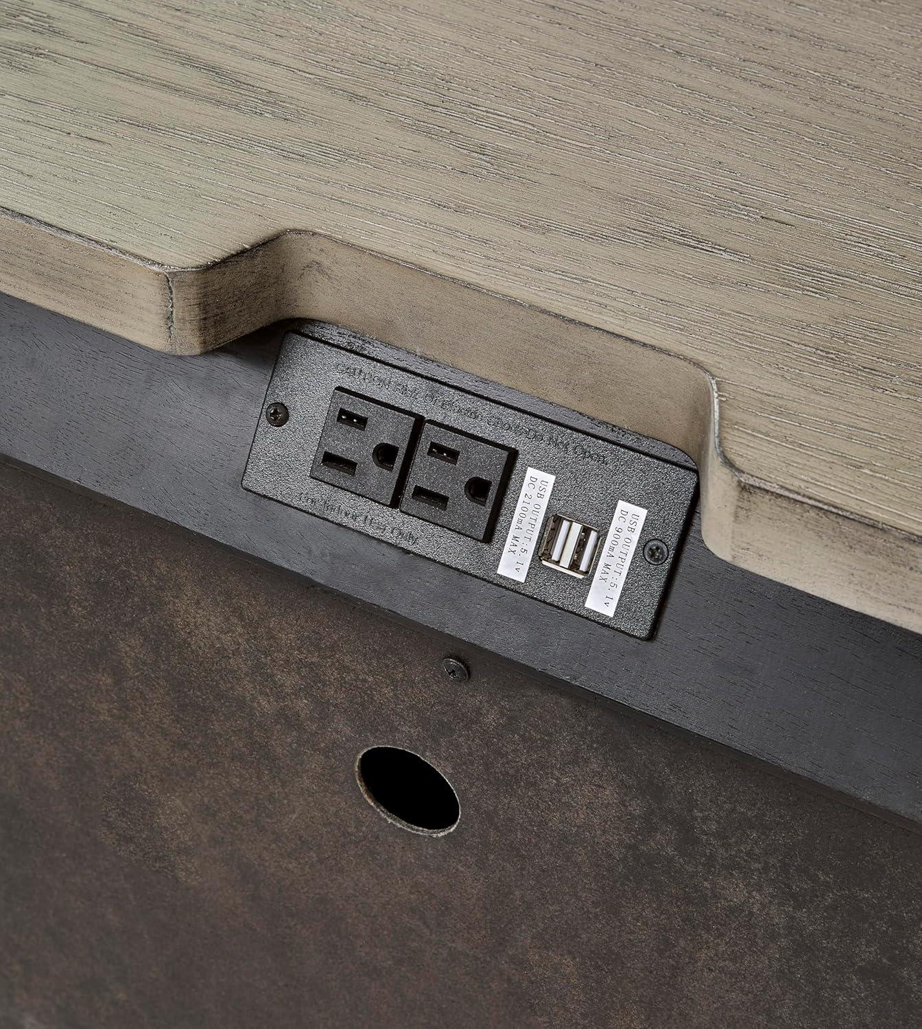 imageSignature Design by Ashley Foyland Modern Nightstand with 2 Drawers and USB Ports 2688quot Tall Dark BrownDark Brown