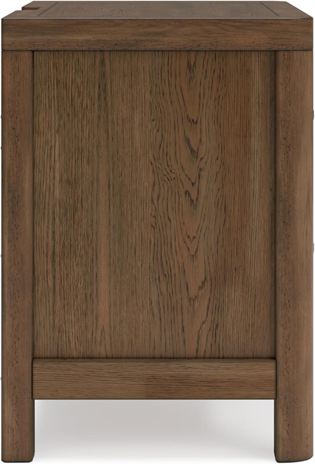 imageSignature Design by Ashley Foyland Modern Nightstand with 2 Drawers and USB Ports 2688quot Tall Dark BrownLight Brown