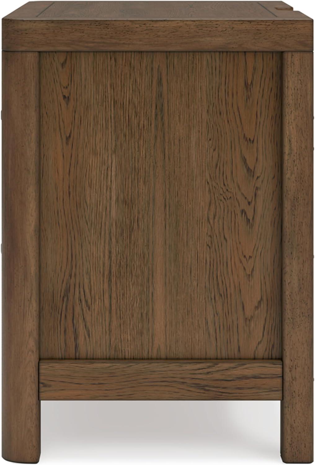 imageSignature Design by Ashley Foyland Modern Nightstand with 2 Drawers and USB Ports 2688quot Tall Dark BrownLight Brown