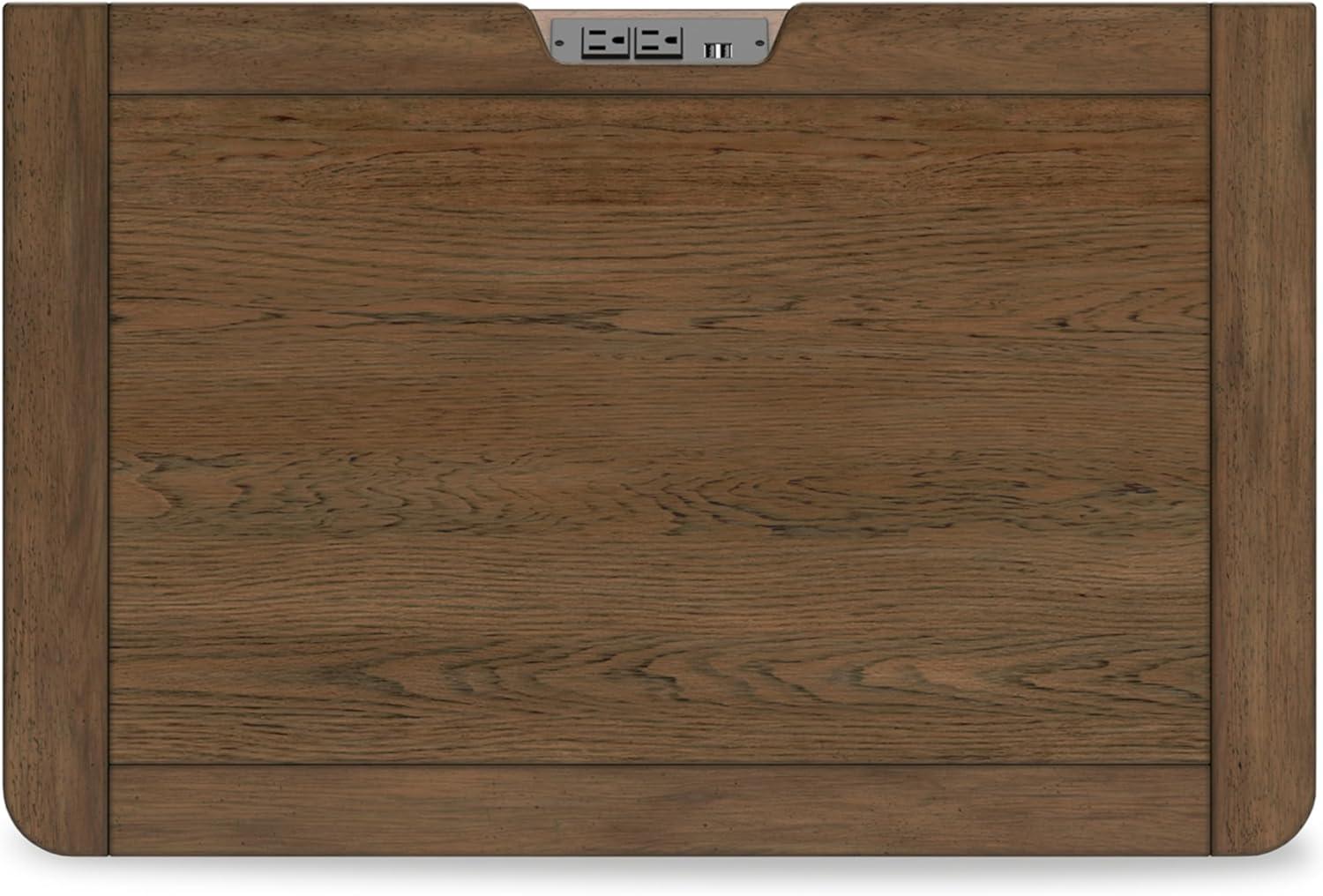 imageSignature Design by Ashley Foyland Modern Nightstand with 2 Drawers and USB Ports 2688quot Tall Dark BrownLight Brown