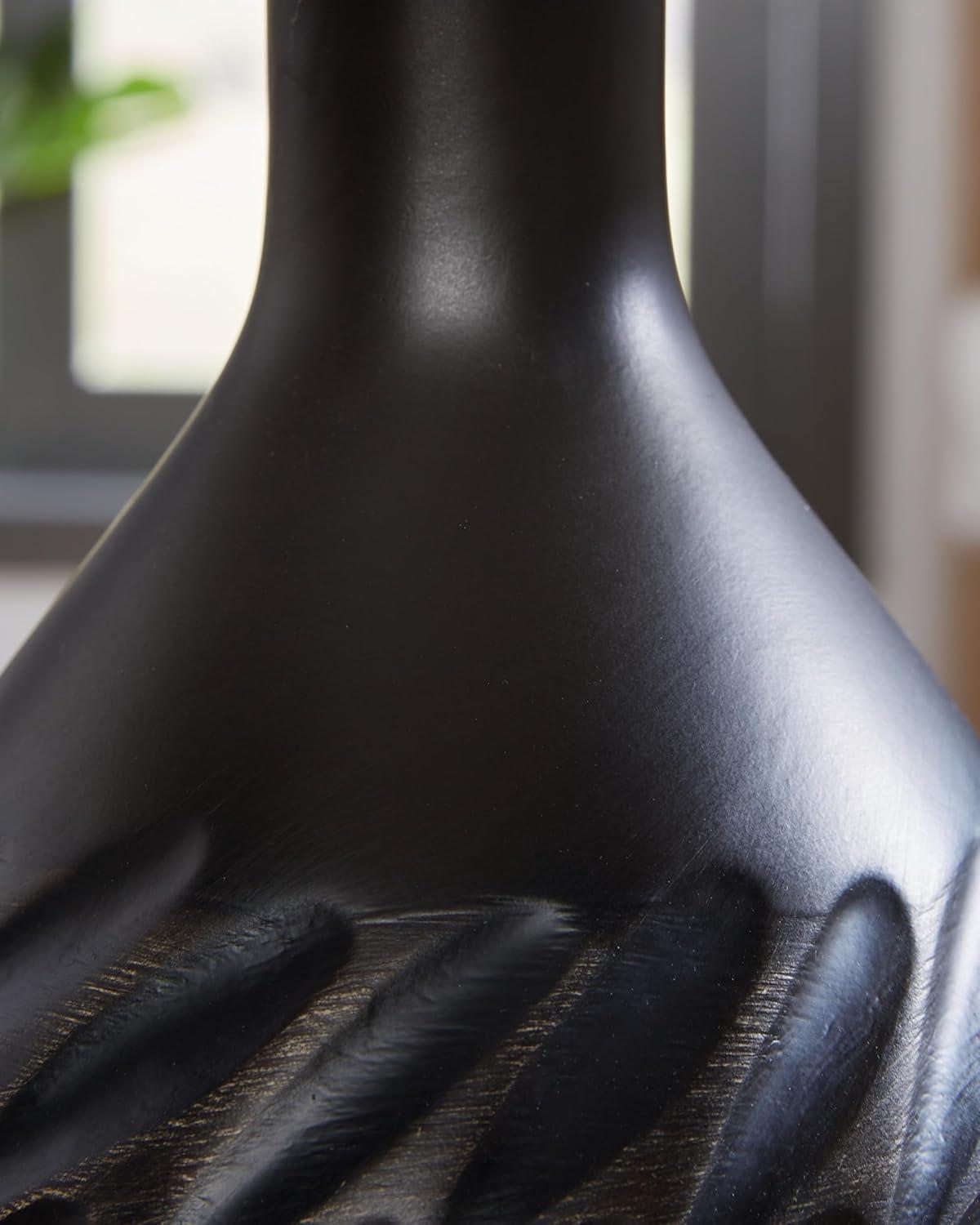 imageSignature Design by Ashley Garinton Modern Distressed Ceramic Table Lamp with OnOff Switch Black ampamp Beige