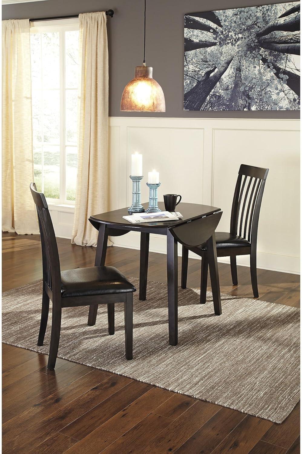 imageSignature Design by Ashley Gesthaven Modern Dining Drop Leaf Table with 4 Legs Light Brown ampamp BlueBlack