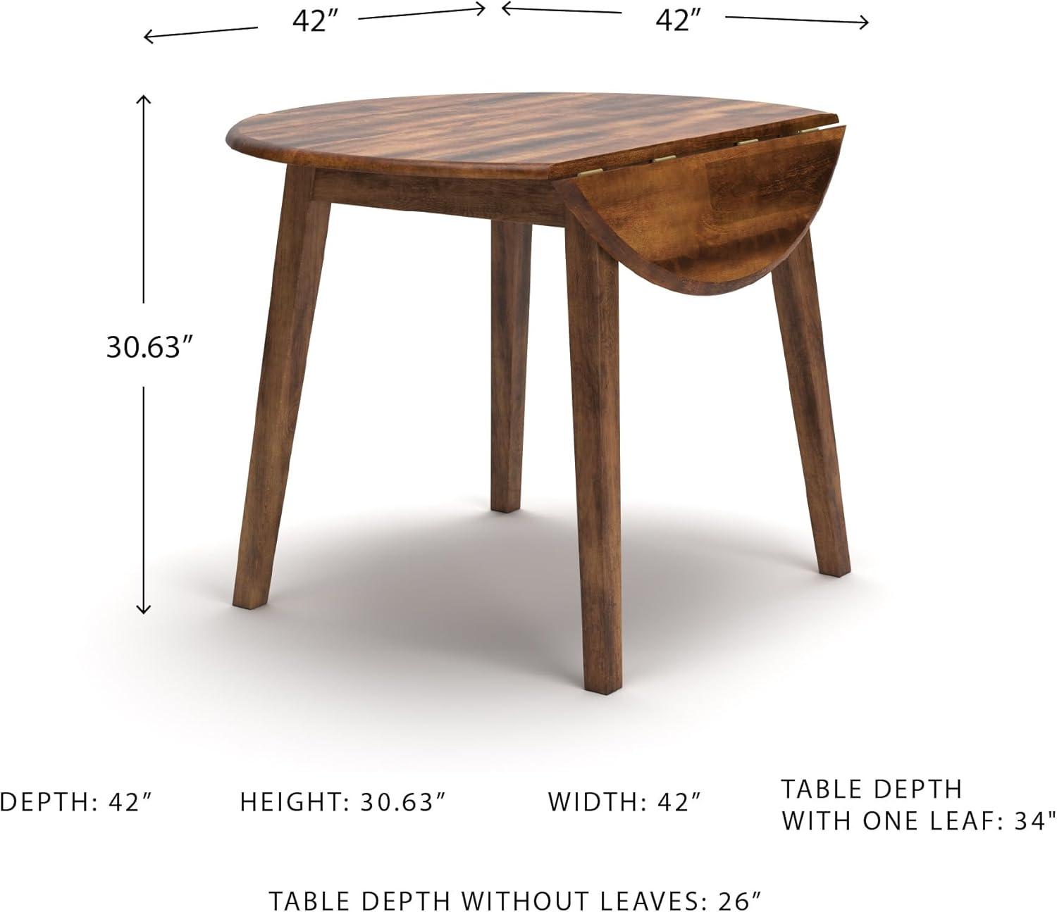 imageSignature Design by Ashley Gesthaven Modern Dining Drop Leaf Table with 4 Legs Light Brown ampamp BlueBrown