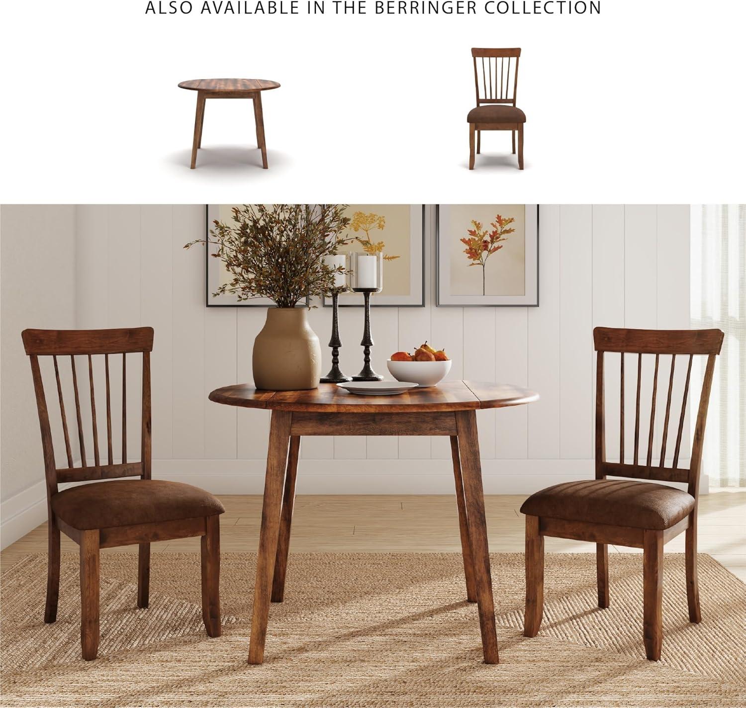 imageSignature Design by Ashley Gesthaven Modern Dining Drop Leaf Table with 4 Legs Light Brown ampamp BlueBrown