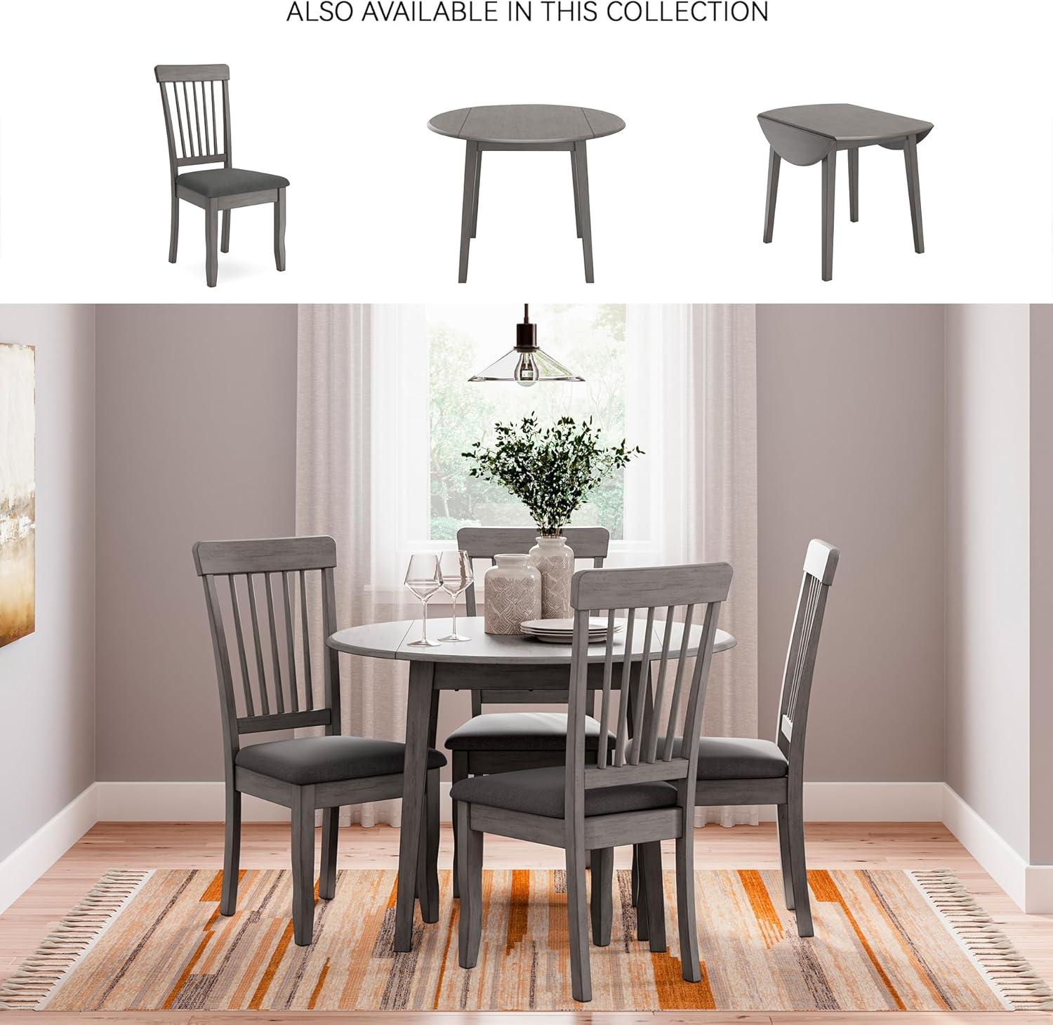 imageSignature Design by Ashley Gesthaven Modern Dining Drop Leaf Table with 4 Legs Light Brown ampamp BlueGrey