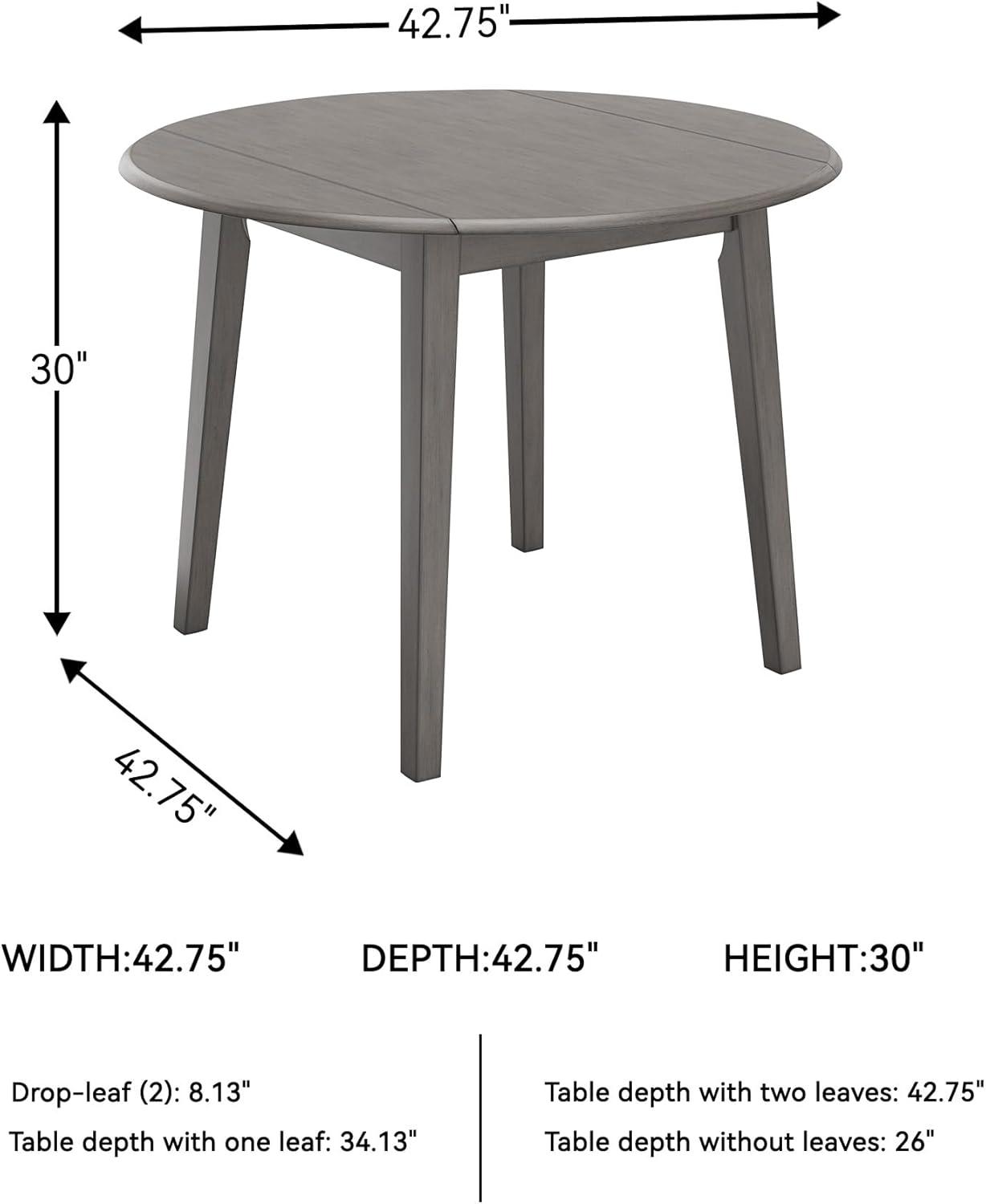 imageSignature Design by Ashley Gesthaven Modern Dining Drop Leaf Table with 4 Legs Light Brown ampamp BlueGrey