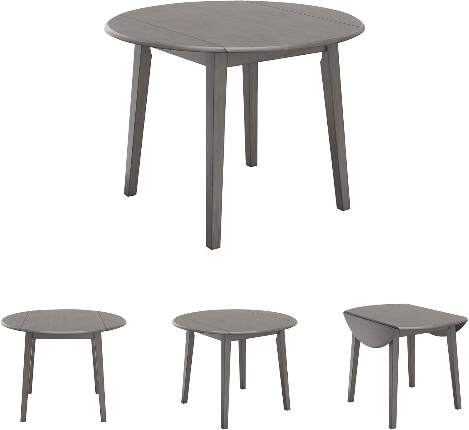 imageSignature Design by Ashley Gesthaven Modern Dining Drop Leaf Table with 4 Legs Light Brown ampamp BlueGrey