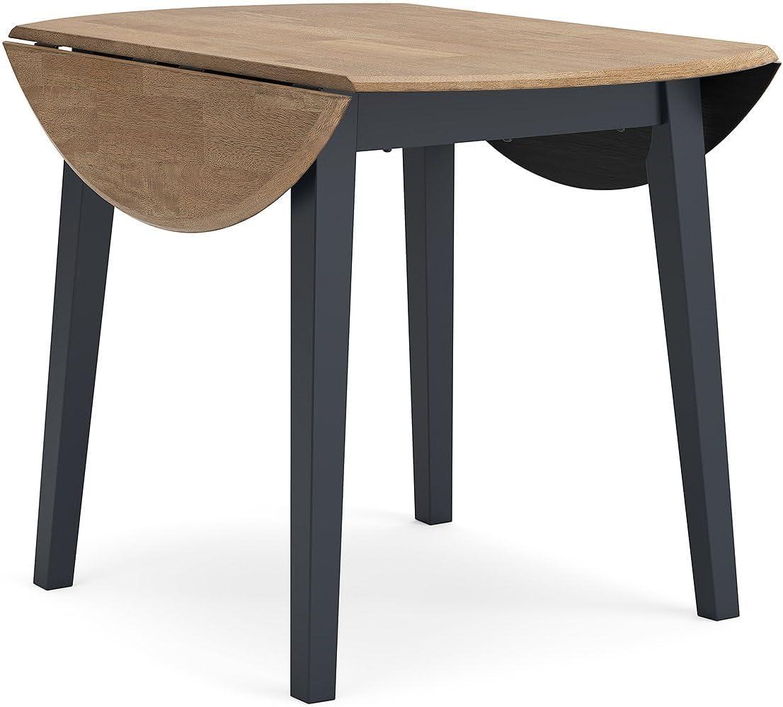 imageSignature Design by Ashley Gesthaven Modern Dining Drop Leaf Table with 4 Legs Light Brown ampamp BlueLight Brown Blue