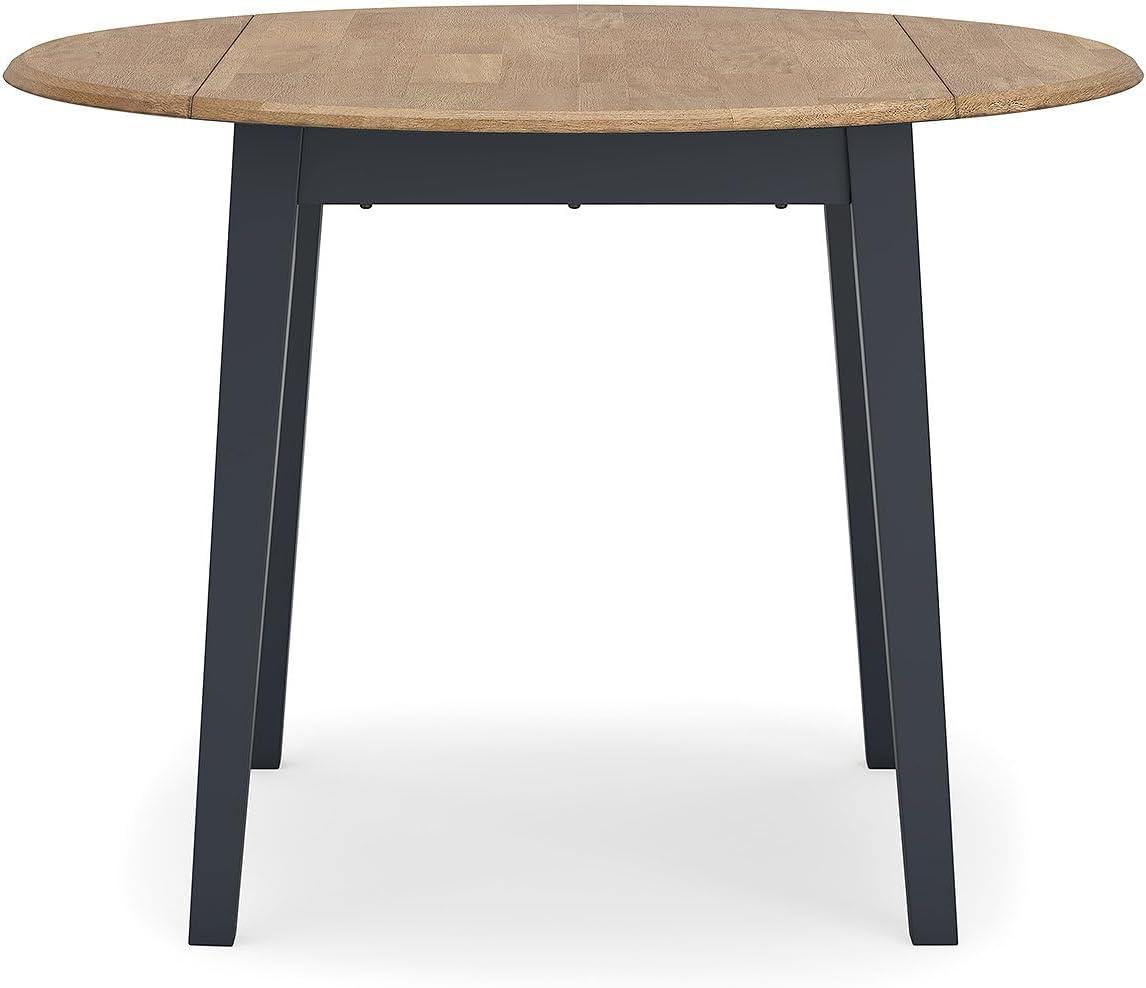 imageSignature Design by Ashley Gesthaven Modern Dining Drop Leaf Table with 4 Legs Light Brown ampamp BlueLight Brown Blue