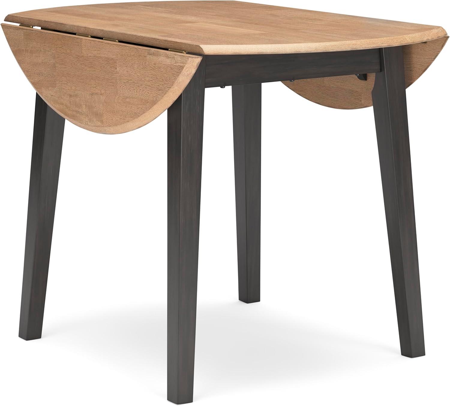 imageSignature Design by Ashley Gesthaven Modern Dining Drop Leaf Table with 4 Legs Light Brown ampamp BlueLight Brown Dark Brown