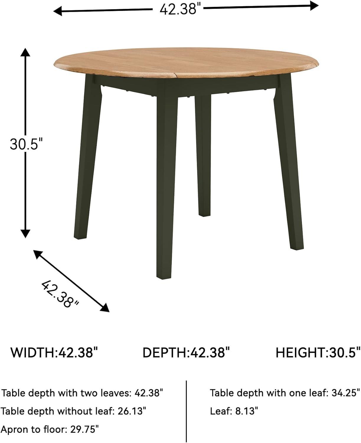 imageSignature Design by Ashley Gesthaven Modern Dining Drop Leaf Table with 4 Legs Light Brown ampamp BlueLight Brown Green