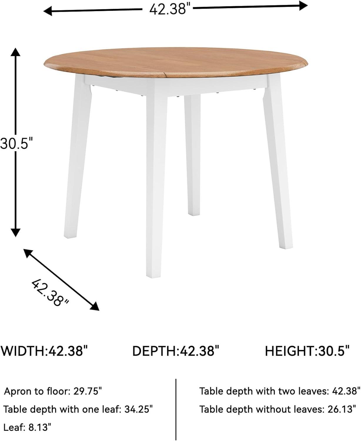 imageSignature Design by Ashley Gesthaven Modern Dining Drop Leaf Table with 4 Legs Light Brown ampamp BlueLight Brown White
