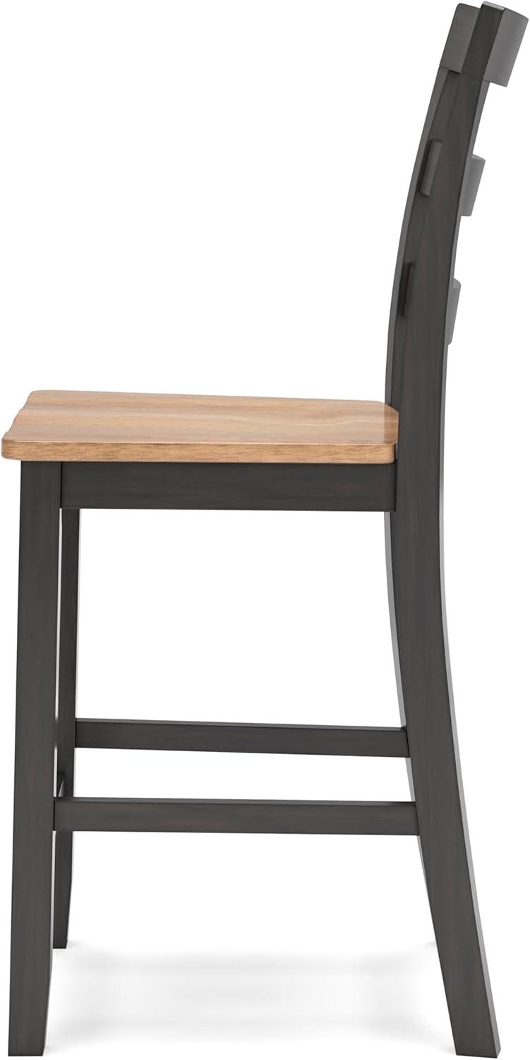 imageSignature Design by Ashley Gesthaven Solid Wood Frame Counter Height Barstool Set of 2 Slate BlueNaturalLight Brown Dark Brown